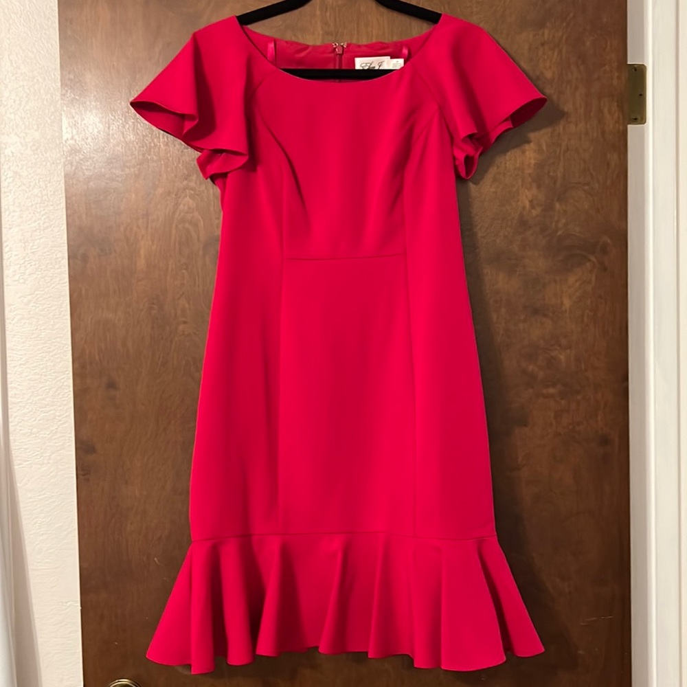 Ruffle Hem Sheath Dress